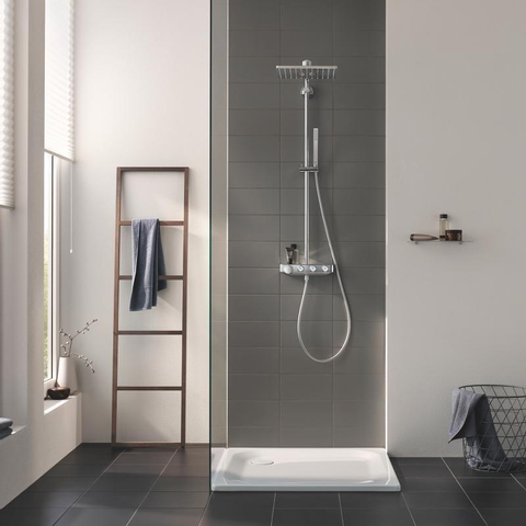 Grohe Euphoria SmartControl ensemble de douche pluie apparent – douche de tête carrée 31 cm – douchette bâton – avec inverseur – chrome SW209453