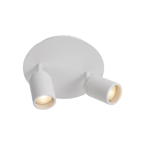 QAZQA Ducha - 2 lamp - inclusief dimbare led lampen - IP65 - Rond - Wit SW1477253