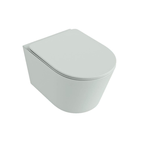 Mondiaz LAVIE WC suspendu – sans bride – 36 x 53 cm – avec abattant softclose – Greey (vert clair/gris) SW1208674