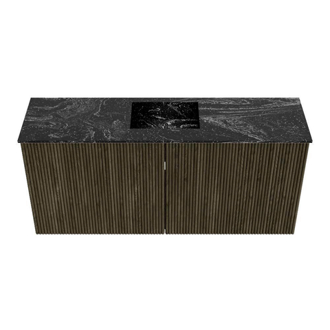 Mondiaz JOYA-DLUX 90cm meuble de salle de bains - couleur Shadow - Vasque FAYE position Milieu 1 trou de robinet couleur Lava SW1422847