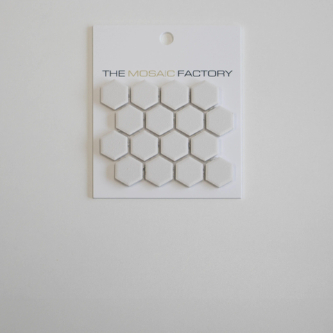 ÉCHANTILLON The Mosaic Factory London carreau mosaïque 2,3x2,6x0,5cm pour sol pour intérieur et extérieur Hexagone Céramique Super Blanc SW862085
