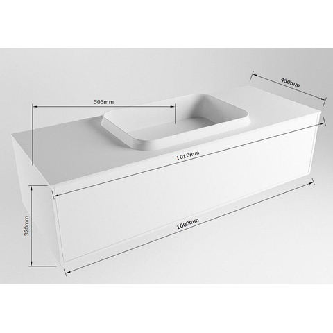 ENSEMBLE DE MEUBLE MONDIAZ ERIN - 100cm - Gris foncé - 1 tiroir - lavabo centré - 0 trous de robinet - Gris foncé SW697940