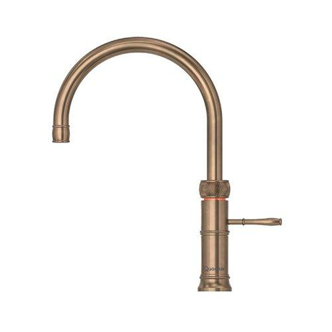 Quooker Classic Fusion Round kokendwaterkraan - draaibare uitloop - PRO3 incl. Cube reservoir - Warm / kokend / bruisend / gefilterd water - Messing patina SW769507