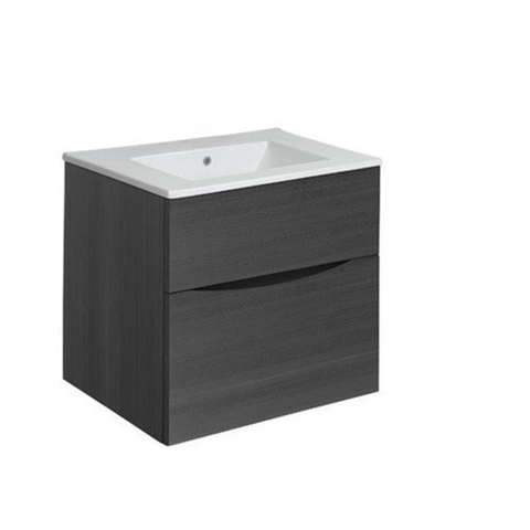Crosswater Glide II Badmeubelset - 50x45x52cm - 2 lades - greeploos - wastafel wit -steelwood - steelwood (hout) SW892748