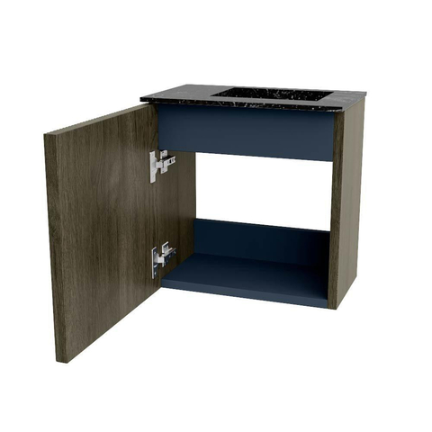 Mondiaz JOYA-DLUX 40cm toiletmeubel - kleur Shadow - Wastafel FAYE positie Rechts 1 kraangat kleur Lava. SW1422827