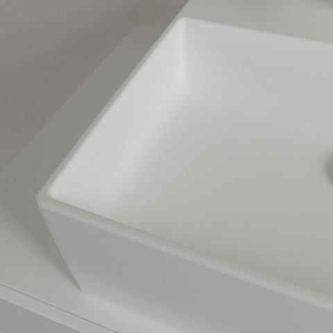 Villeroy & Boch memento 2.0 opzetwastafel - 50x42cm - met 1 kraangat - zonder overloop CeramicPlus - Stone White (mat wit) SW209586