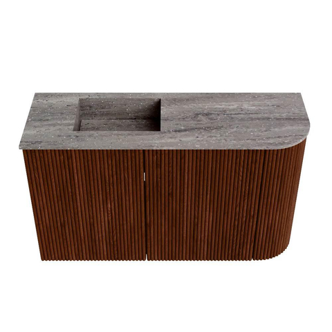 Mondiaz JOYA-DLUX 71.6cm toiletmeubel - ronding rechts kleur Ruby - Wastafel FAYE positie Links 1 kraangat kleur Oza. SW1425534