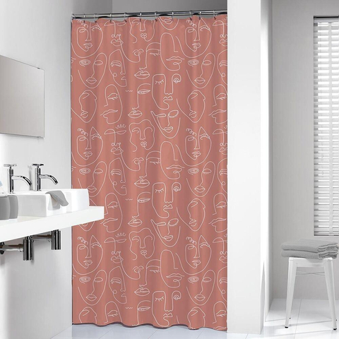 Sealskin Mind Rideau de douche 180x200 cm PEVA Rose foncé / Blanc SW699500