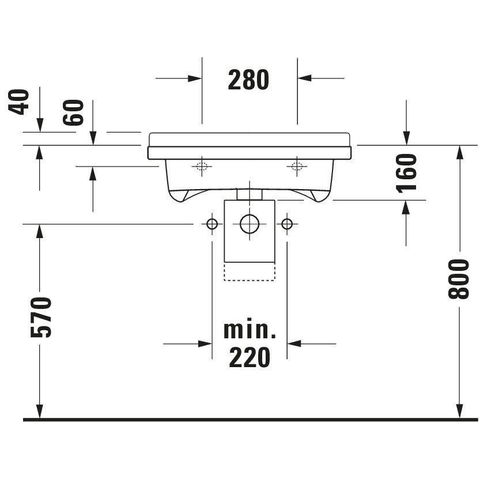 Duravit Starck 3 Wastafel - 60x54.5cm zo/kraangat - wit SW117177
