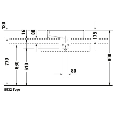 Duravit Vero Opbouwwastafel - geslepen - met kraangat - met overloop - 59.5x46.5cm - met wondergliss - inclusief bevestiging - wit 0290489