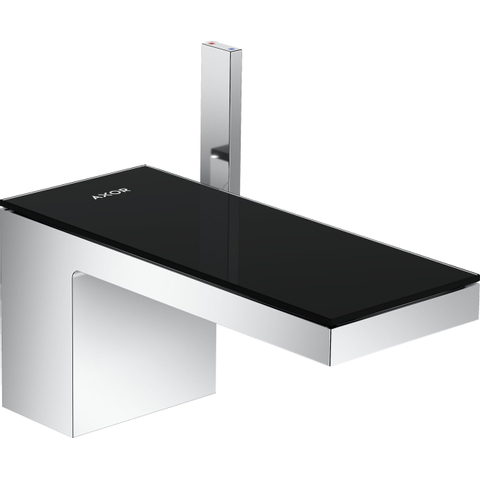 Hansgrohe AXOR MyEdition robinet de lavabo 70 avec verre noir avec garniture push-open saillie 15,1cm chrome SW241672