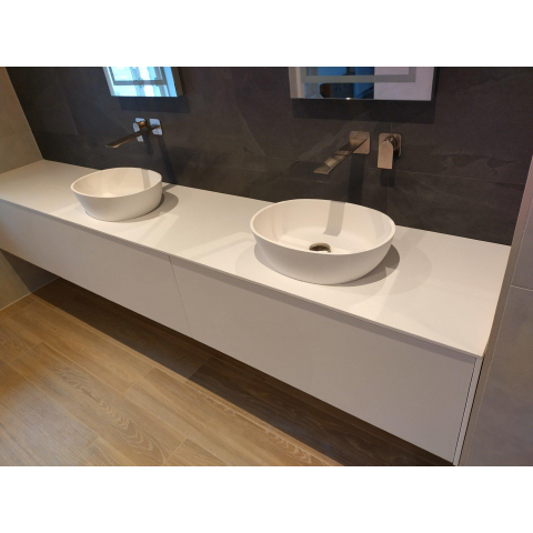 FugaFlow Eccelente Pietra Waskom - 45x32x12cm - solid surface - wit mat SW1587831