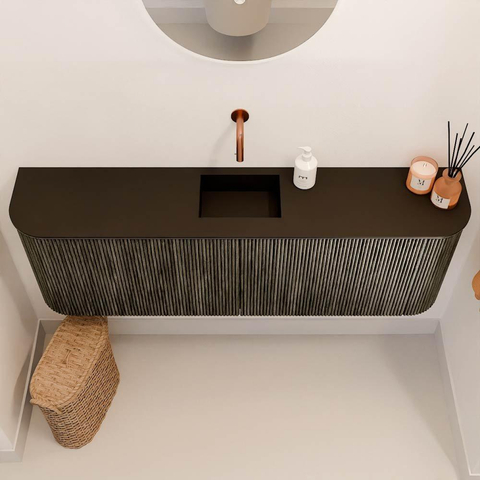 Mondiaz JOYA 123.2cm toiletmeubel - ronding links en rechts kleur Shadow - Wastafel FAYE positie Midden Zonder kraangat kleur Urban. SW1421547
