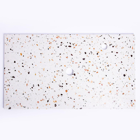 Saniclass Tops Plan de travail - 80x1.8x46cm - 1 évacuation - 1 trou de robinet - Terrazzo SW915230