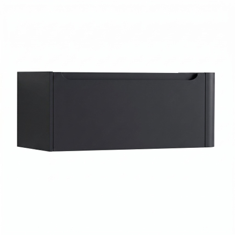 H&R Badmeubelen Juice Meuble sous lavabo - 100x45x40cm - angle droit arrondi - 1 tiroir - poignée intégrée - Dark blue SW1109881