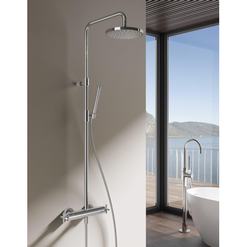 Hotbath Get together SDS3 Thermostatische regendouche - met 20cm ronde hoofddouche 3 standen ronde handdouche - met glijstang - hoogglans chroom OUTLETSTORE STORE44865