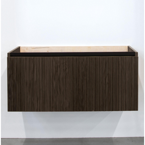 Saniclass Holz Base Badkamermeubelset - 100cm - 1 ronde waskom - zonder kraangaten - met spiegel - walnoot SHOWROOMMODEL SHOW26551