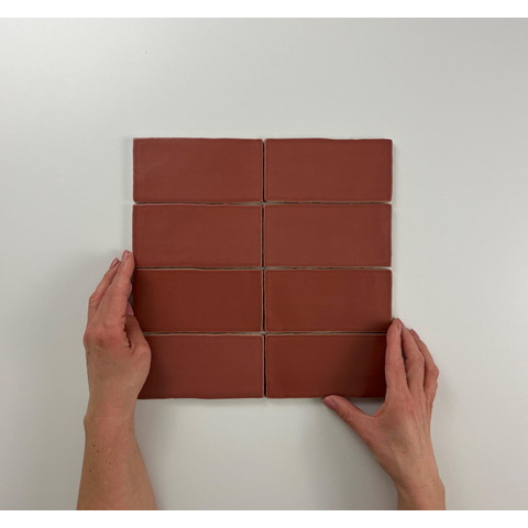 ÉCHANTILLON Terravito Galeno carreau mural - 7.5x15cm - 8.5mm - Rectangle - Rouge mat SW736192