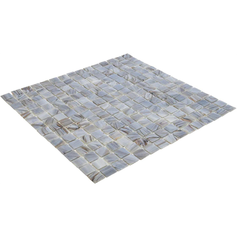 The Mosaic Factory Amsterdam mozaïektegel - 32.2x32.2cm - wand en vloertegel - Vierkant - Glas Medium Grey glans SW62146