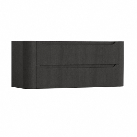 H&R Badmeubelen Juice Wastafelonderkast - 120x45x50cm - afgeronde hoeken - 4 lades - geïntegreerde greep - basalt SW1489971
