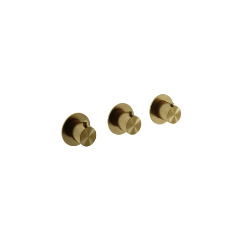 Hotbath Archie Afbouwdeel - Archie douche thermostaat - met 2 stopkranen BBP - PVD - geborsteld messing (goud) SW798874