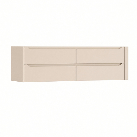 H&R Badmeubelen Juice Wastafelonderkast - 180x45x50cm - rechterhoek afgerond - 4 lades - geïntegreerde greep - Merino SW1491417
