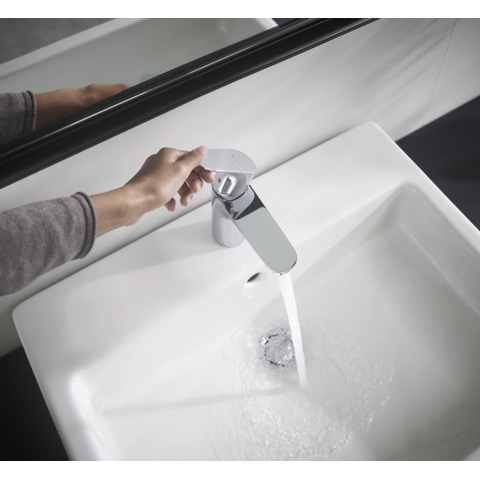 Hansgrohe Focus Eengreeps wastafelmengkraan - 100 - coolstart - met PopUp - trekwaste - hoogglans chroom 0450686