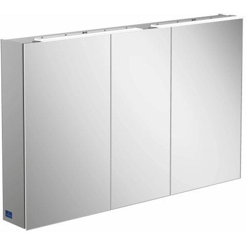 Villeroy & Boch my view one spiegelkast - 120.7x74.6cm - met 3 deuren - met led - zilver SW73043