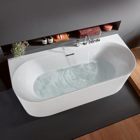 Villeroy & Boch Loop & Friends half - vrijstaand bad - 180x80cm Acryl - Stone White (mat wit) SW762356