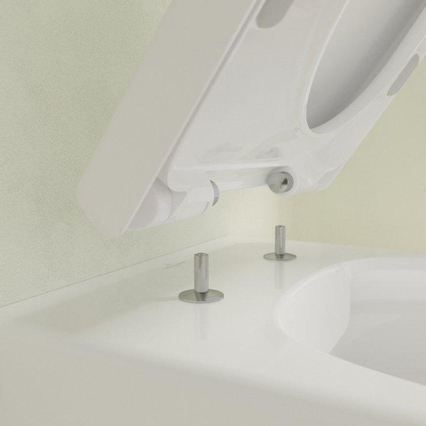 Villeroy & Boch Avento Pack WC 37x31.5cm - direchtflush - à fond creux - avec réservoir encastrable - plaque de commande acier mat - Stone White CeramicPlus SW956271