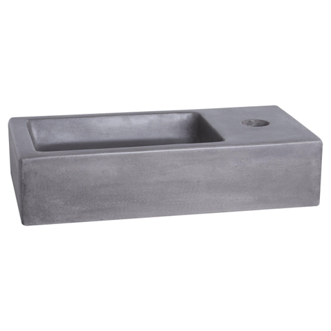 Differnz Ravo pack lave-mains – 38,5 x 18,5 x 9 cm – béton gris foncé – robinet courbé chromé mat SW705430
