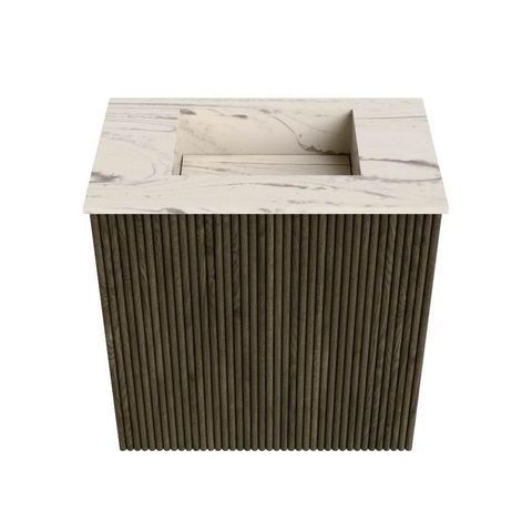 Mondiaz JOYA-DLUX 40cm meuble de toilette - couleur Shadow - Vasque FAYE position Milieu Sans trou de robinet couleur Nata. SW1424931