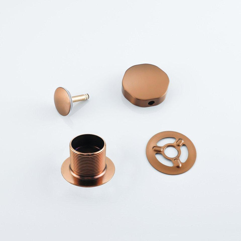 Fortifura Calvi Badafvoercombinatie - draaibediening - geschikt - voor bodemdikte 10-20mm - geborsteld koper OUTLETSTORE STORE44983