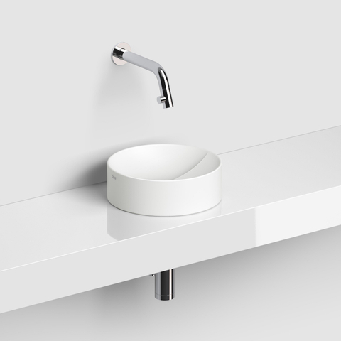 Clou Vale lavabos céramique lave-mains rond Blanc mat SW451463