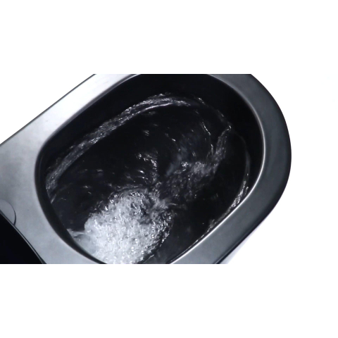 QeramiQ Dely hangtoilet – spoelrandloos – diepte 51,7 cm – met slim softclose zitting – mat zwart SW1417421