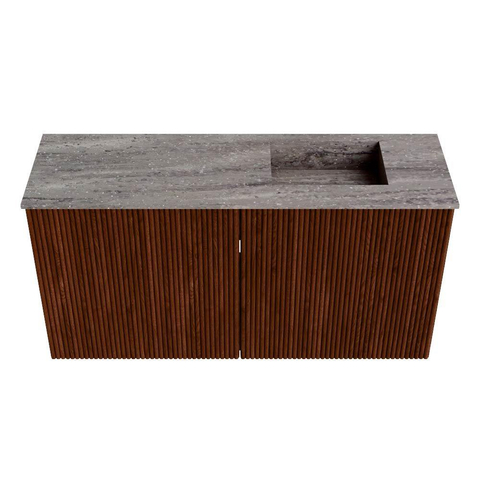 Mondiaz JOYA-DLUX 80cm toiletmeubel - kleur Ruby - Wastafel FAYE positie Rechts Zonder kraangat kleur Oza. SW1425507