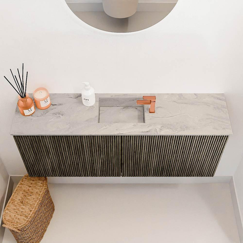 Mondiaz JOYA-DLUX 100cm toiletmeubel - kleur Shadow - Wastafel FAYE positie Midden 1 kraangat kleur Glace. SW1422776