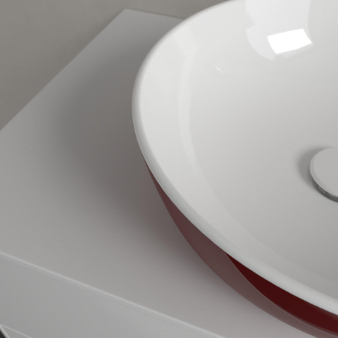 Villeroy & Boch Artis opzetwastafel - 43x43cm - zonder kraangat - zonder overloop - Bordeaux (glans rood) SW644082