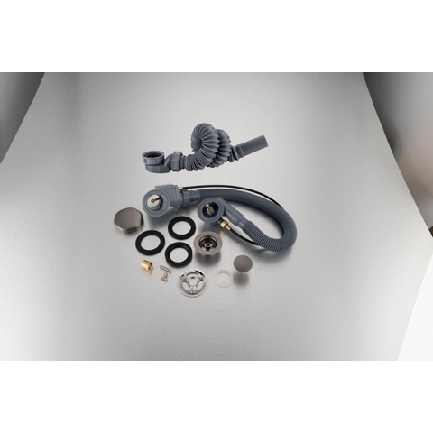 Fortifura Calvi badafvoercombinatie - met draaibediening - PVD - geborsteld gunmetal (antraciet) SW767292