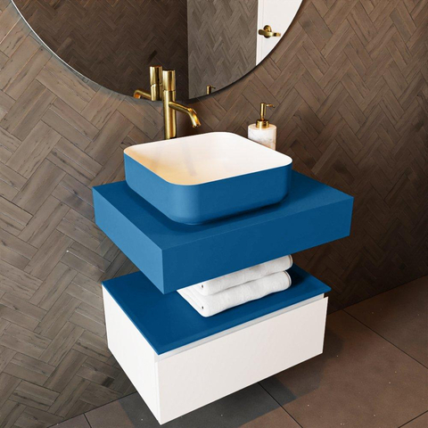 Mondiaz TOP 46 Plan sous vasque - 40x41x12cm - compatible comme plan de meuble - solid surface - Jeans SW1024820