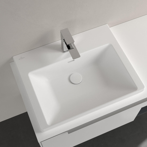 Villeroy & Boch Subway 3.0 Lavabo - 600 x 470 x 165 stone white mat (blanc) CeramicPlus - avec trop-plein - bord meulé SW701569