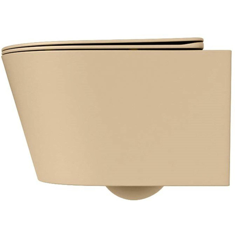 Mondiaz LAVIE hangtoilet – spoelrandloos – 36 x 53 cm – met softclose zitting – Sand (beige) SW1245313