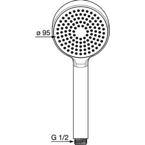 Hansa Hansabasicjet handdouche met 1 straal Ø9.5cm chroom SW94224