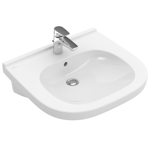 Villeroy & Boch Vicare O.novo Vita wastafel Vita - met 1 kraangat - met overloop - 55x55cm - White Alpine (glans wit) 1025053