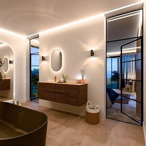Mondiaz CIRO-DLUX Meuble de salle de bains - 150x45x50cm - Lavabo solid surface Saba - 1 vasque à gauche - 1 trou de robinet - 4 tiroirs - Dusk SW1533341