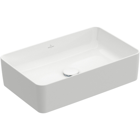 Villeroy & Boch Collaro opzetwastafel rechthoekig - 56x36cm - zonder overloop - zonder kraangat - White Alpine (glans wit) SW336039