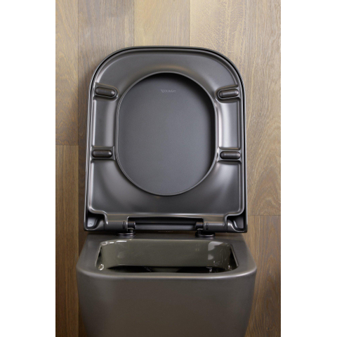 Duravit Happy D.2 WC-zitting - 43x35.9x4.3cm - met softclose - met quickrelease - kunststof - mat antraciet SW297027