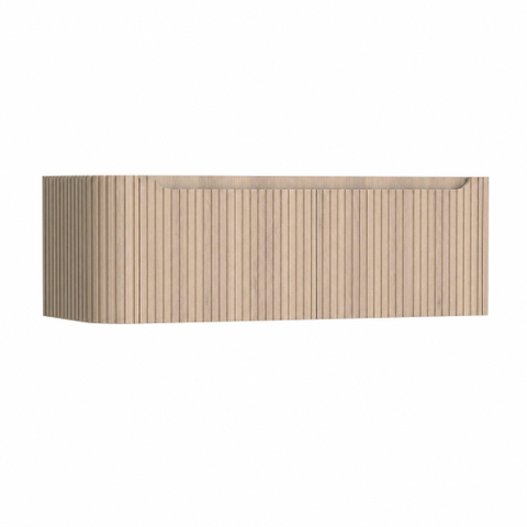 H&R Badmeubelen Juice Wastafelonderkast - 120x45x40cm - linkerhoek afgerond - 3D-front - 2 lades - geïntegreerde greep - rockford oak SW1260075