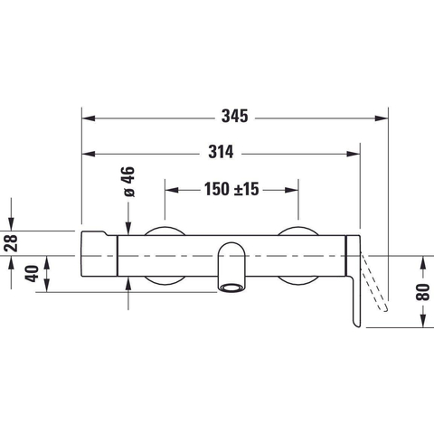 Duravit C.1 Badmengkraan - opbouw - hoogglans chroom SW157843