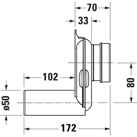 Duravit Urinoirsifon Horizontaal - 50 Mm 0051130000 - grijs/zwart (zwart) SW237753